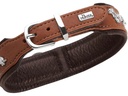 Hunter Teckel-Halsband München 42/S, Rindsleder, Cognac/Schwarz