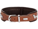 Hunter Teckel-Halsband München 37/XS-S, Rindsleder, Cognac/Schwarz