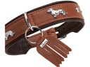 Hunter Teckel-Halsband München 37/XS-S, Rindsleder, Cognac/Schwarz
