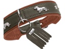 Hunter Teckel-Halsband München 32/XS, Rindsleder, Grün/Cognac