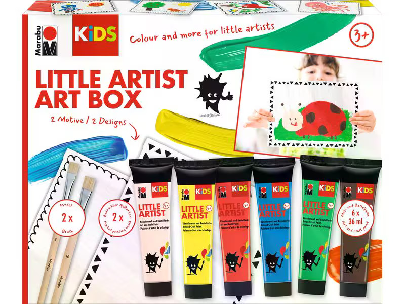 Marabu Bastelfarbe Kids Little Artist Art Box 6 x 36 ml, 10-teilig