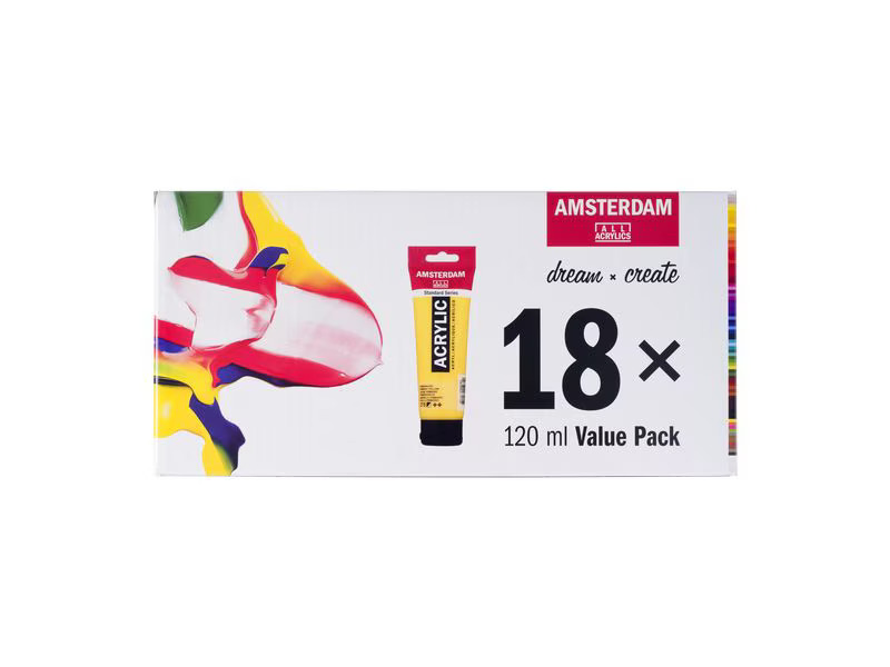 Amsterdam Acrylfarbe Standard Serie Set 18 x 120 ml