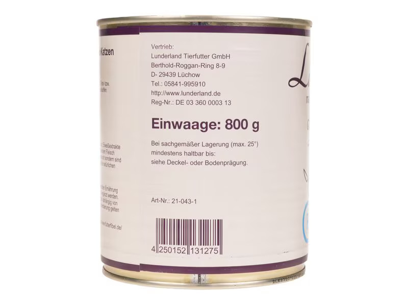 Lunderland Nassfutter Pferdefleisch, 800 g