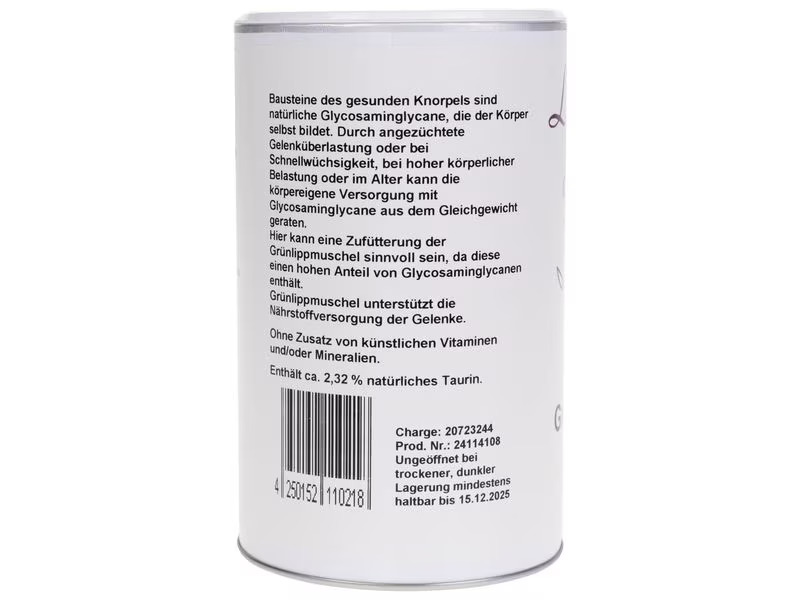 Lunderland Hunde-Nahrungsergänzung Grünlippmuschel, 500 g