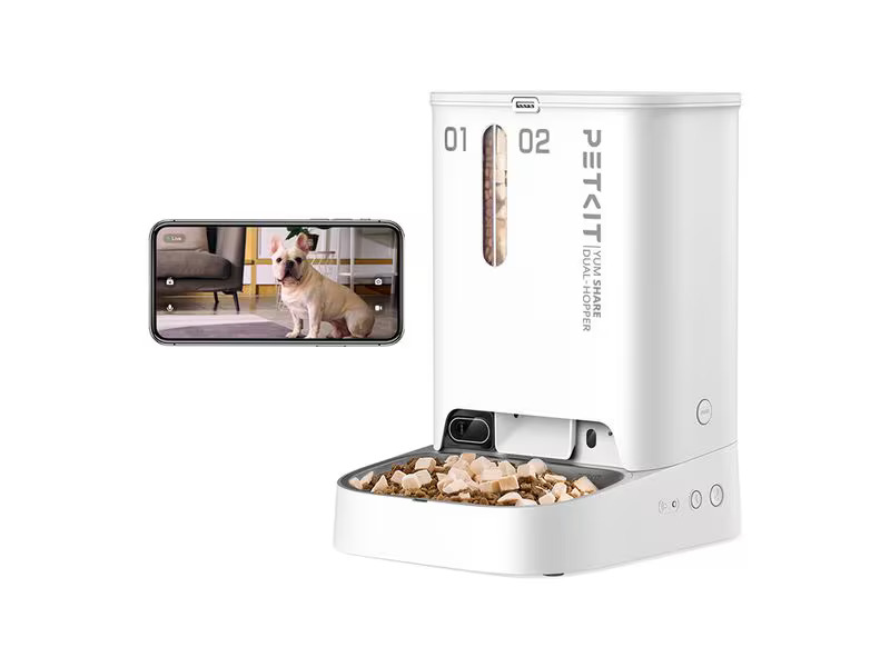 PETKIT YumShare Futterautomat Dual, 2 l + 3 l, Weiss