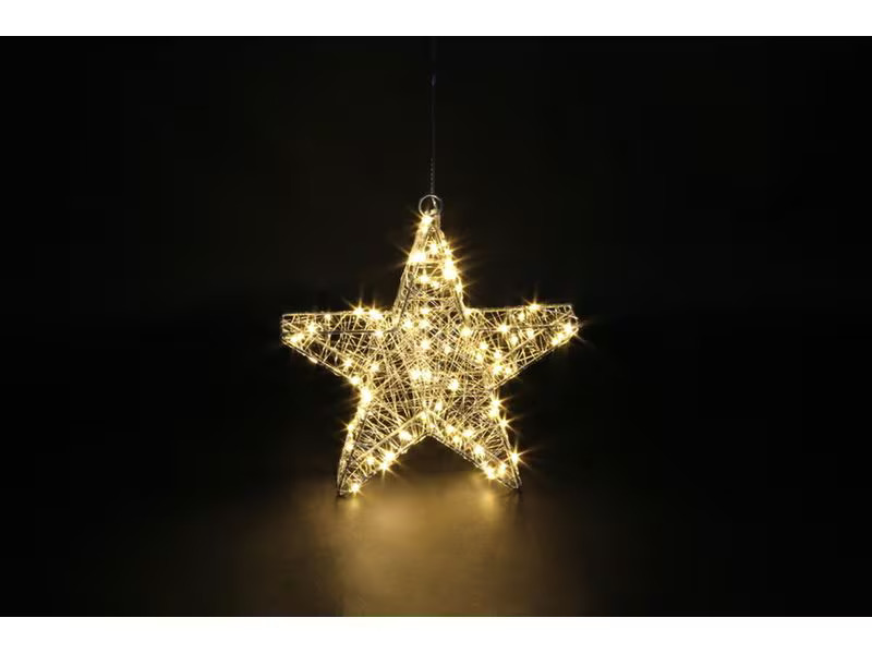 Dameco LED-Figur Stern, 80 LEDs, 5 x 25 cm, Silber