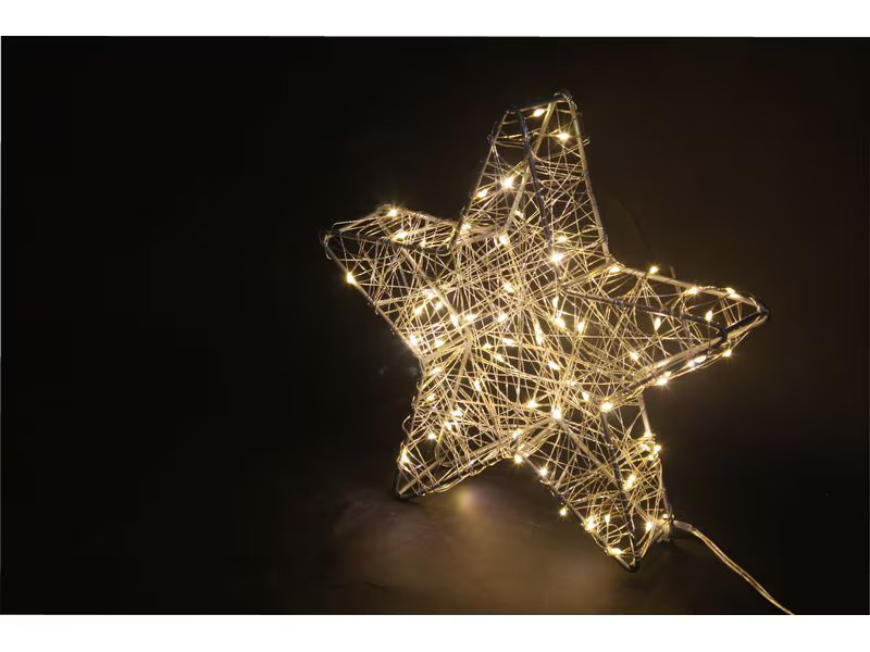 Dameco LED-Figur Stern, 80 LEDs, 5 x 25 cm, Silber