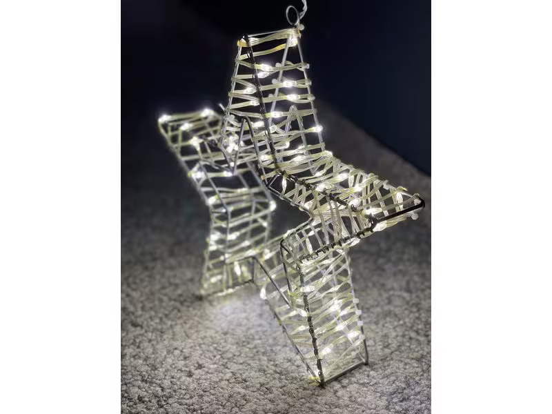 Dameco LED-Figur Stern, 150 LEDs, 5 x 40 cm, Silber