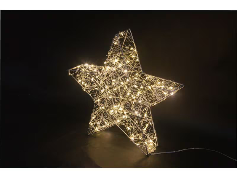Dameco LED-Figur Stern, 120 LEDs, 8 x 38 cm, Silber