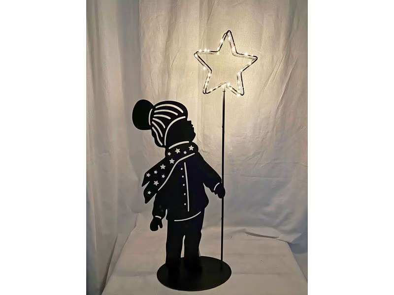 Dameco LED-Figur Junge, 40 LEDs, 60 cm, Schwarz