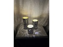 Dameco LED Windlicht Sterne, Schwarz, 3 Stück