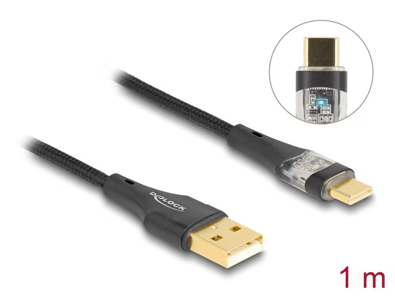 Delock USB 2.0-Kabel Schnelladefunktion 60W USB A - USB C 1 m