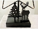 Dameco Tischdeko Stern mit Hirsch und Baum, 26 LEDs, 32 cm, Schwarz