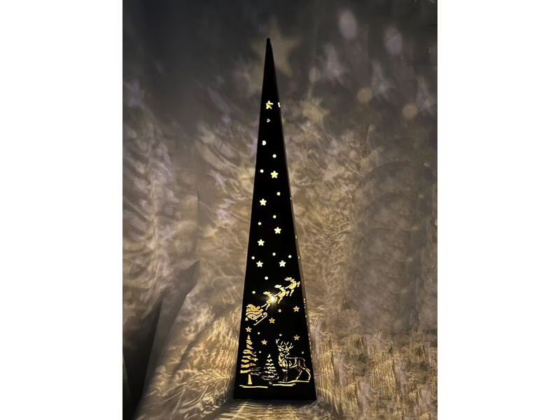 Dameco Tischdeko Pyramide Forest, 20 LEDs, 40 cm, Schwarz