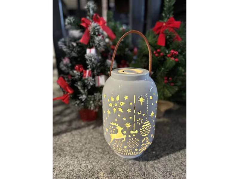 Dameco Laterne Xmas, 28 cm, Weiss