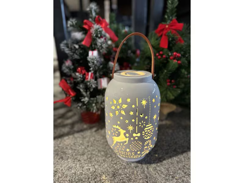 Dameco Laterne Xmas, 28 cm, Weiss
