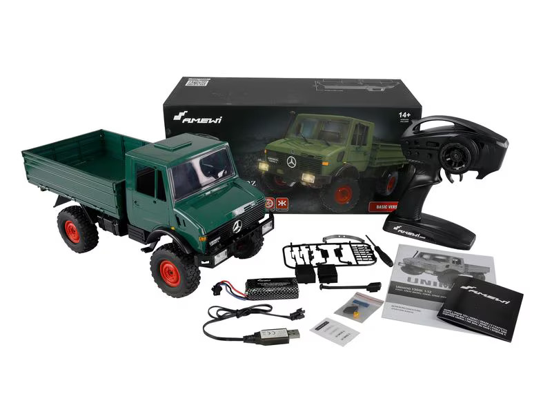 Amewi Mercedes-Benz Unimog Basic 4WD Grün, RTR, 1:12