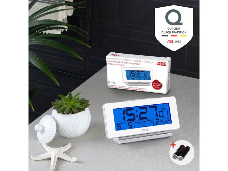 ADE Digitalwecker Weiss