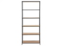 AC Design Regal Seaford 77 x 35 x 185 cm, Eiche/Schwarz matt