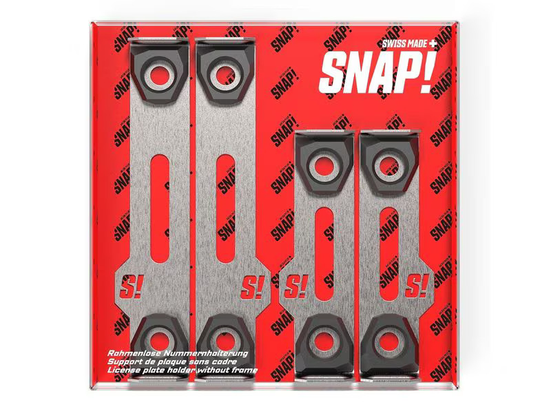 SNAP Rahmenloser Nummernhalter, 30 × 8 cm/50 × 11 cm, Edelstahl