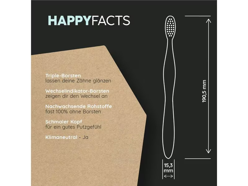 happybrush Handzahnbürste Eco Change Medium