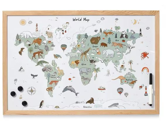 Zeller Present Magnet Memobord Weltkarte