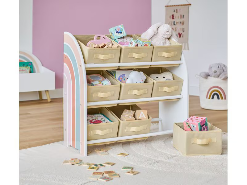 Zeller Present Kinderegal Rainbow mit 9 Boxen 65 x 30 x 64 cm