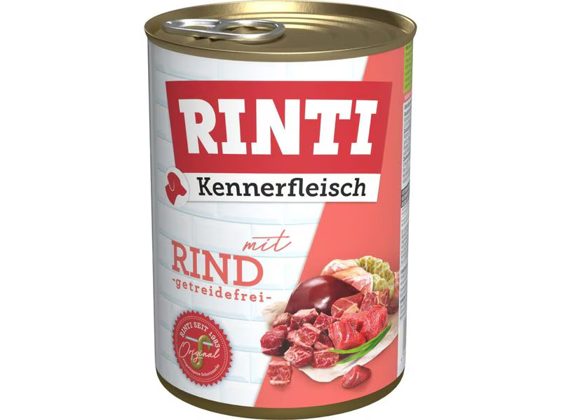 Rinti Nassfutter Kennerfleisch pur Dose Rind, 24 x 400 g