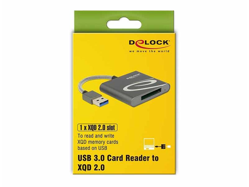 Delock Card Reader Extern USB-A für XQD-2.0-Speicherkarten