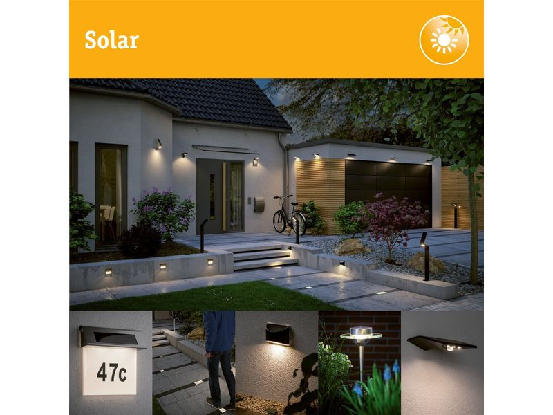 Paulmann Solar LED Aussenwandleuchte Ronas, Dunkelgrau