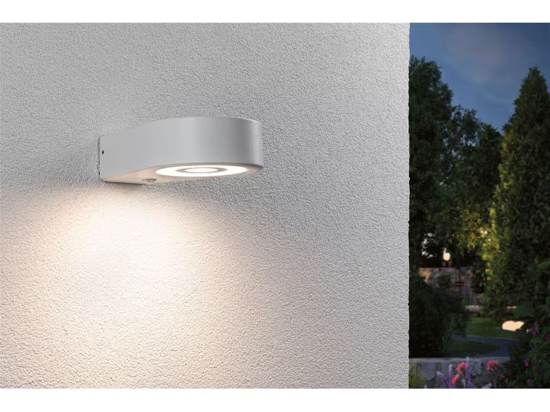 Paulmann LED Aussenwandleuchte Silma Bewegungsmelder Weiss