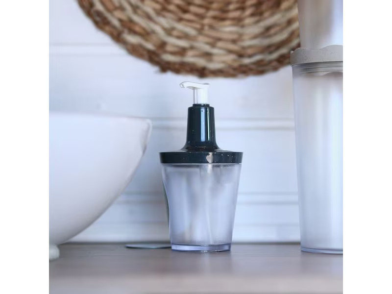 Koziol Seifenspender Flow 250 ml, Grau/Transparent