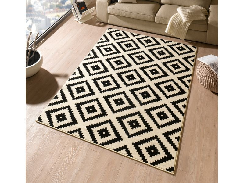 Hanse Home Teppich Diamond 120 cm x 170 cm, Crème/Schwarz