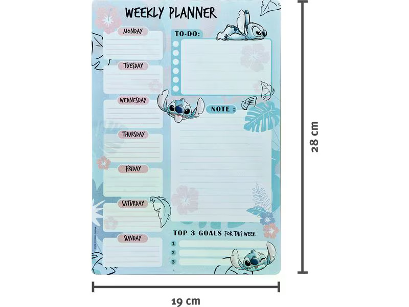 Undercover Wochen-Notizkalender Lilo &amp; Stitch 52 Blatt, 19 x 28 cm
