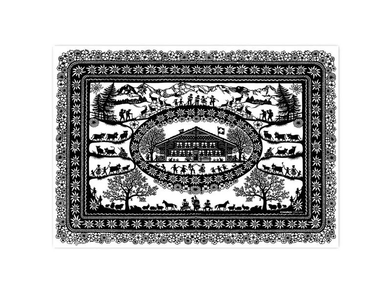 Trendform Tischset Swiss Tradition 2, 29.7 cm x 42 cm, Schwarz/Weiss