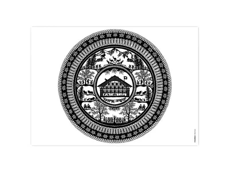 Trendform Tischset Swiss Tradition 2, 29.7 cm x 42 cm, Schwarz/Weiss