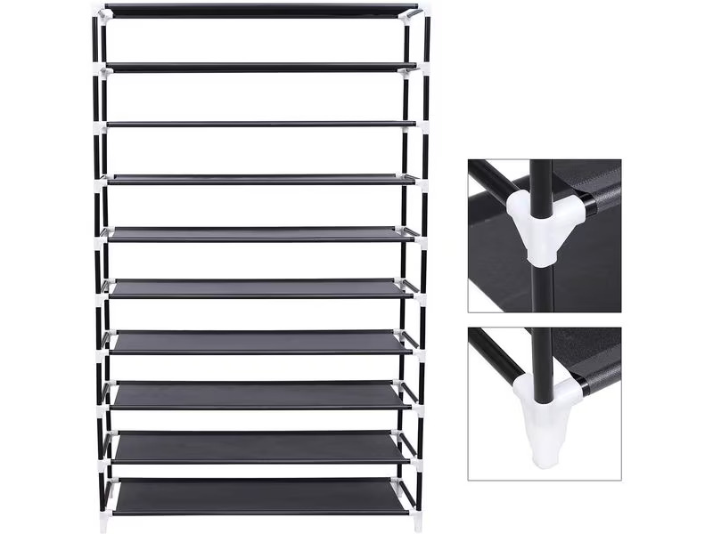 Songmics Schuhschrank  mit Rolltür 100 x 28 x 162 cm, Schwarz