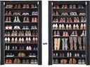 Songmics Schuhschrank  mit Rolltür 100 x 28 x 162 cm, Schwarz