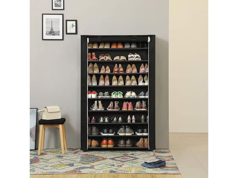 Songmics Schuhschrank  mit Rolltür 100 x 28 x 162 cm, Schwarz