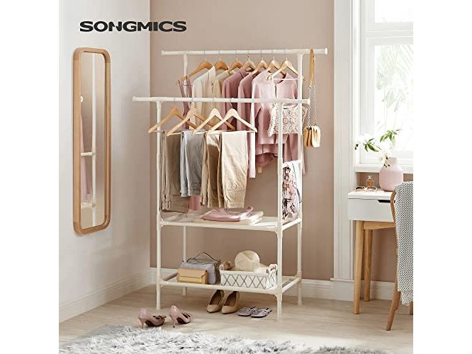 Songmics Garderobenständer 112 x 49 x 177 cm, Weiss