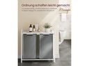 VASAGLE Wäschekorb  mit Ablage 2 x 46 l, Grau/Weiss