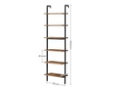 VASAGLE Wandregal mit 6 Ebenen 60 x 30 x 204.8 cm, Braun/Schwarz