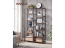 VASAGLE Regal mit 10 Ebenen 100 x 30 x 17 cm, Braun/Schwarz