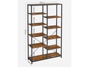 VASAGLE Regal mit 10 Ebenen 100 x 30 x 17 cm, Braun/Schwarz