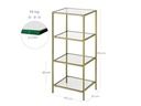 VASAGLE Regal 40 x 30 x 95 cm, Gold