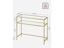 VASAGLE Konsolentisch 100 x 35 x 80 cm, Gold