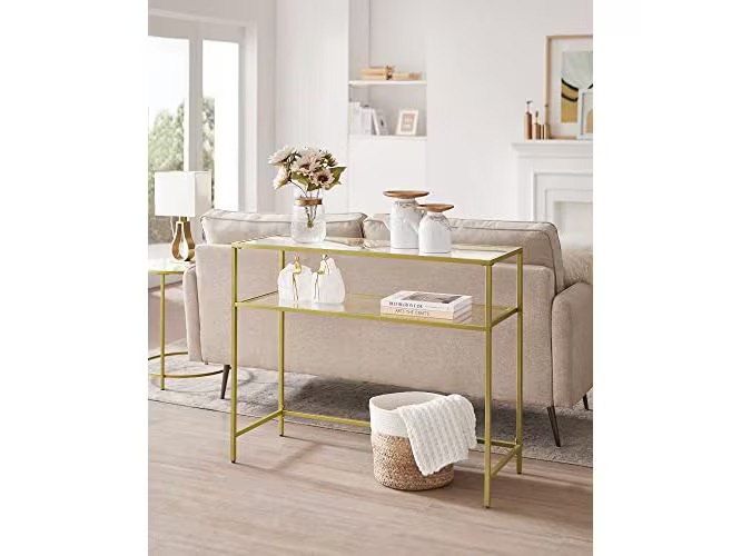 VASAGLE Konsolentisch 100 x 35 x 80 cm, Gold
