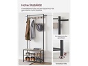 VASAGLE Garderobenständer 70 x 175 x 32 cm, Braun/Schwarz
