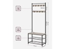VASAGLE Garderobenständer 70 x 175 x 32 cm, Braun/Schwarz