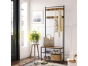 VASAGLE Garderobenständer 70 x 175 x 32 cm, Braun/Schwarz